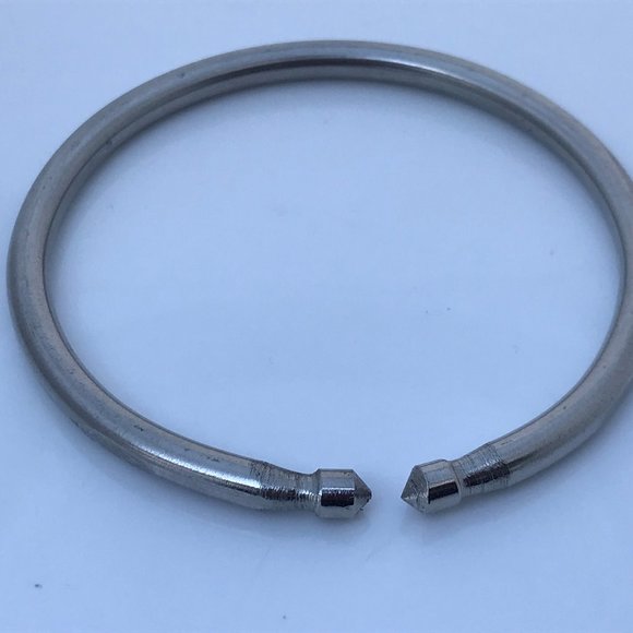 Bracelet Silver Tone Metal Wrist Band Fashion Jewe - Picture 3 of 7